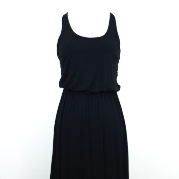 Lush Maxi Dress Small Black Sleeveless Summer Dress, Gathered Waist, Racerback - Picture 2 of 5